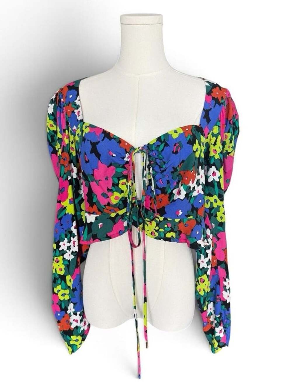 AFRM Valeria Top In Neon Night Garden Size L